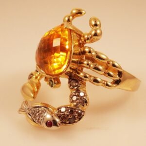 Gold & Platinum Spessartine Garnet Ring